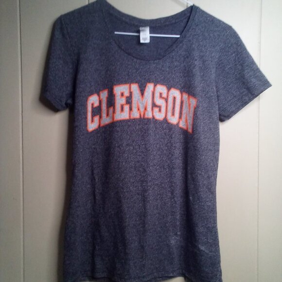 Clemson Tigers Shirt L Short Sleeve New Agenda Tag Gray Orange - Picture 12 of 12